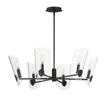 Armory Six Light Chandelier in Black by Maxim