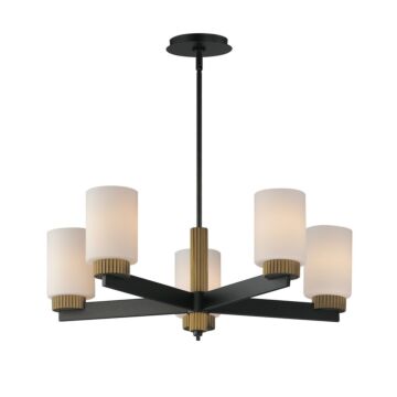 Ruffles Five Light Chandelier in Black   Antique Brass by Maxim