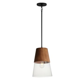 Carpenter One Light Mini Pendant in Walnut   Black by Maxim