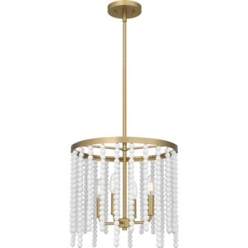 Apelle Four Light Pendant in Aged Brass by Quoizel
