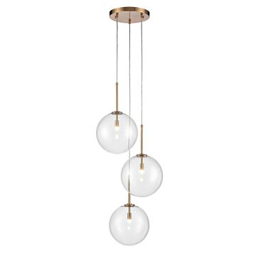 Delilah Three Light Pendant in Aged Brass by Avenue Lighting