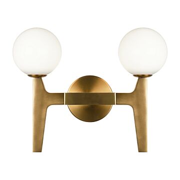 Scriben LED Wall Sconce in Aged Gold Brass by Matteo Lighting