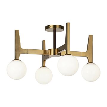 Scriben LED Ceiling Mount in Aged Gold Brass by Matteo Lighting