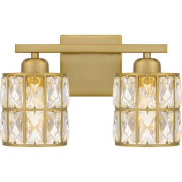 Gibson Two Light Bath in Aged Brass by Quoizel