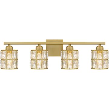 Gibson Four Light Bath in Aged Brass by Quoizel