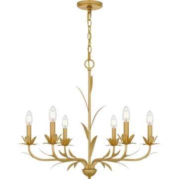 Maria Six Light Chandelier in Gold Leaf by Quoizel