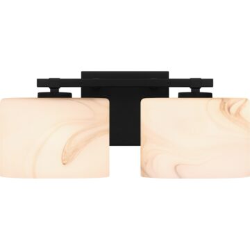 Mather Two Light Bath in Matte Black by Quoizel