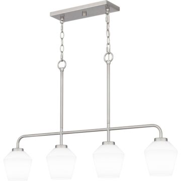 Nielson Four Light Linear Chandelier in Brushed Nickel by Quoizel