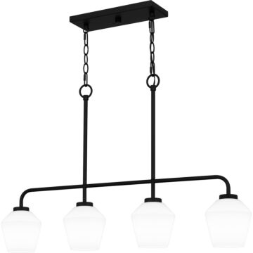 Nielson Four Light Linear Chandelier in Matte Black by Quoizel