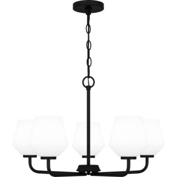 Nielson Five Light Chandelier in Matte Black by Quoizel