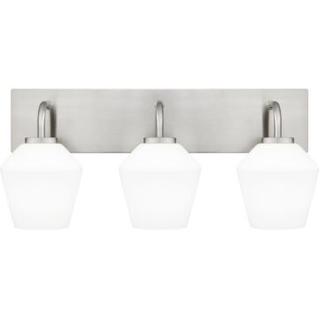 Nielson Three Light Bath in Brushed Nickel by Quoizel