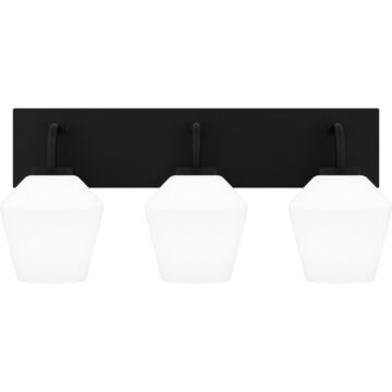 Nielson Three Light Bath in Matte Black by Quoizel