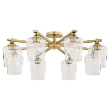 Veno Eight Light Ceiling Mount in Aged Brass by Quorum International