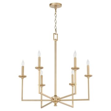 Eldorado Six Light Chandelier in Aged Brass by Quorum International