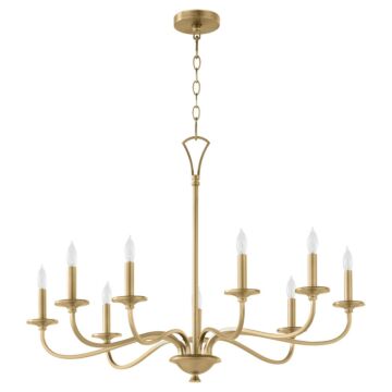 Maryse Nine Light Chandelier in Aged Brass by Quorum International