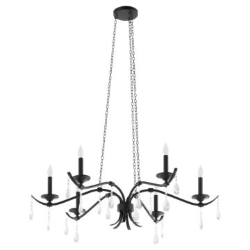 Lorelei Six Light Chandelier in Matte Black by Quorum International