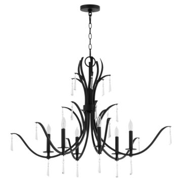 Majesty Six Light Chandelier in Matte Black by Quorum International
