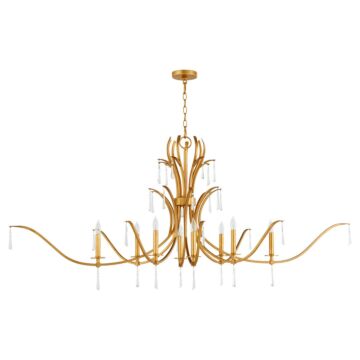 Majesty Eight Light Chandelier in Gold Leaf by Quorum International