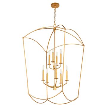 Mantle Nine Light Entry in Gold Leaf by Quorum International