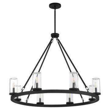 Gentry Eight Light Chandelier in Matte Black by Quorum International