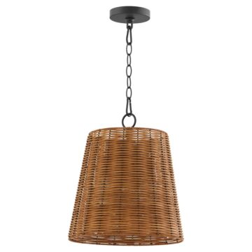 Wicker Three Light Pendant in Matte Black by Quorum International