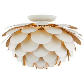 Cynara LED Flush Mount in White and Gild by Visual Comfort Signature