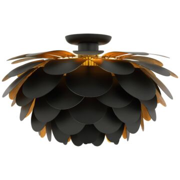 Cynara LED Flush Mount in Matte Black and Gild by Visual Comfort Signature