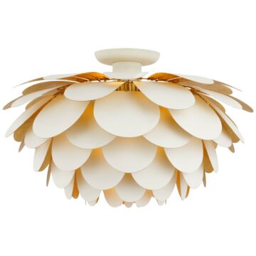 Cynara LED Flush Mount in White and Gild by Visual Comfort Signature