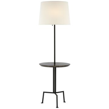 Tavlian LED Floor Lamp in Aged Iron and Gray Marble by Visual Comfort Signature
