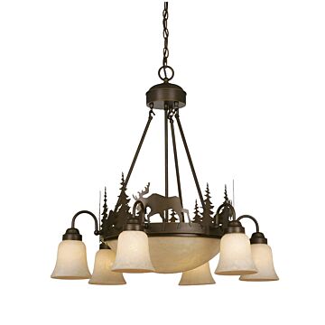 Yellowstone 9-Light Chandelier in Burnished Bronze