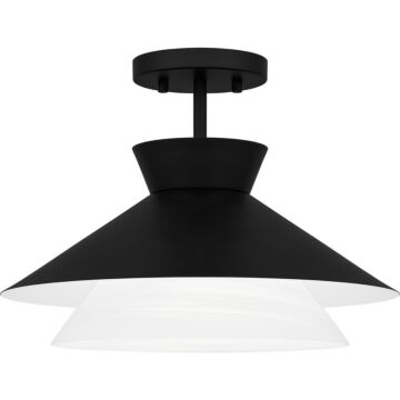 Quoizel SemiFlush Mount One Light Semi Flush Mount in Matte Black by Quoizel