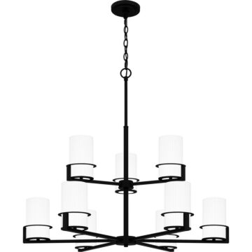 Seymour Nine Light Chandelier in Matte Black by Quoizel