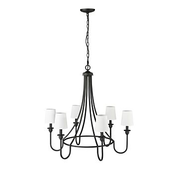 Artemis Six Light Chandelier in Matte Black by Millennium