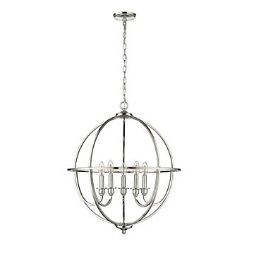 Artemis Five Light Chandelier in Polished Nickel by Millennium