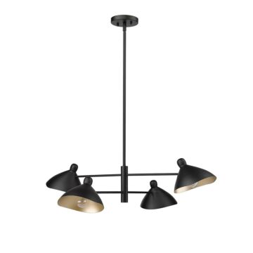Warhol Four Light Chandelier in Matte Black by Millennium