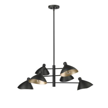 Warhol Six Light Chandelier in Matte Black by Millennium