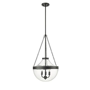 Clarra Three Light Pendant in Matte Black by Millennium
