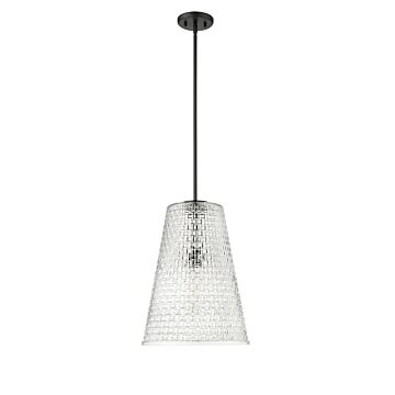 Saben One Light Pendant in Matte Black by Millennium