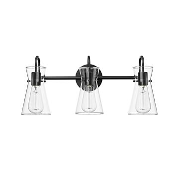 Camellia Three Light Vanity in Matte Black by Millennium