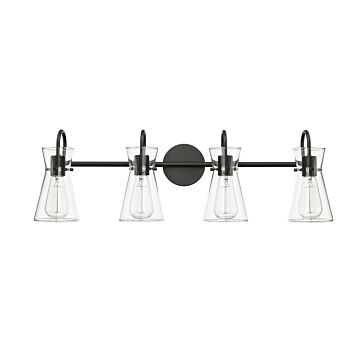 Camellia Four Light Vanity in Matte Black by Millennium