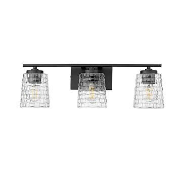 Saben Three Light Vanity in Matte Black by Millennium