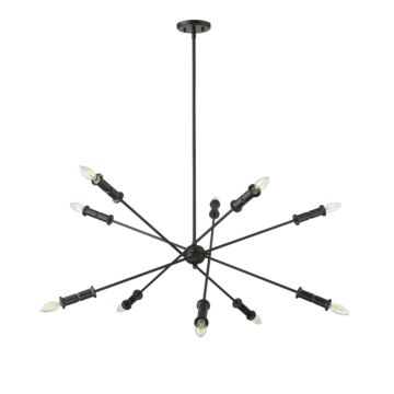Potiss Ten Light Chandelier in Matte Black by Millennium
