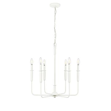 Savanne Six Light Chandelier in Textured White by Millennium