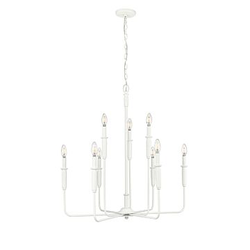 Savanne Nine Light Chandelier in Textured White by Millennium