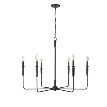 Savanne Six Light Chandelier in Matte Black by Millennium