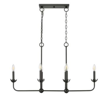 Freesia Six Light Chandelier in Matte Black by Millennium
