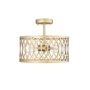 Arelyn Two Light Semi Flush Mount in Painted Modern Gold by Millennium
