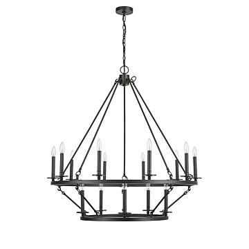 Florence 15 Light Chandelier in Matte Black by Millennium