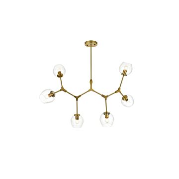 Cavoli 6-Light Chandelier in Brass