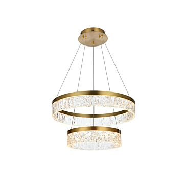 Linden 1-Light LED Chandelier in Satin Gold